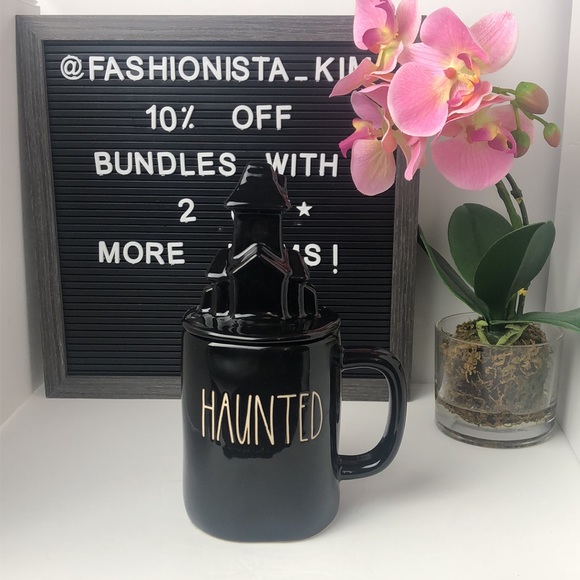 New Rae Dunn HAUNTED mug with topper - Picture 7 of 10
